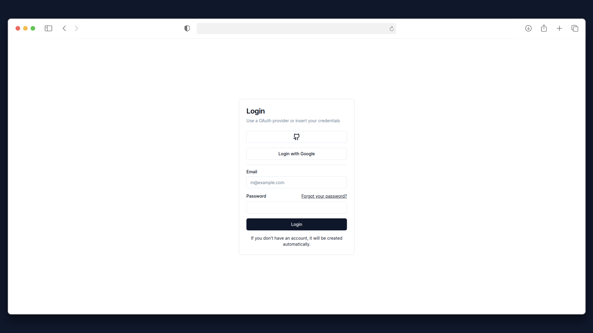 Login form